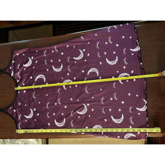 Purple white and black moons and stars XL nightgown - Picture 3 of 6